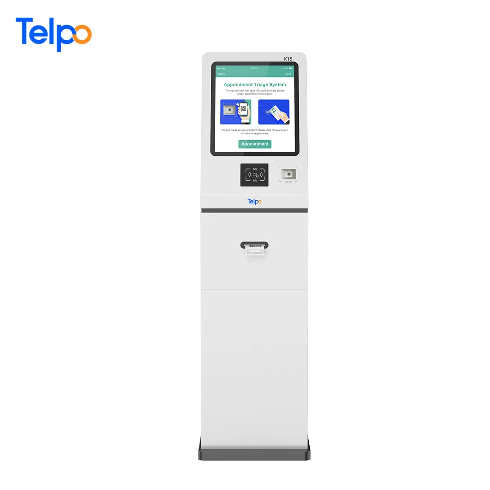 Telpo bank customer appointment queue management system with VIP smart card reader