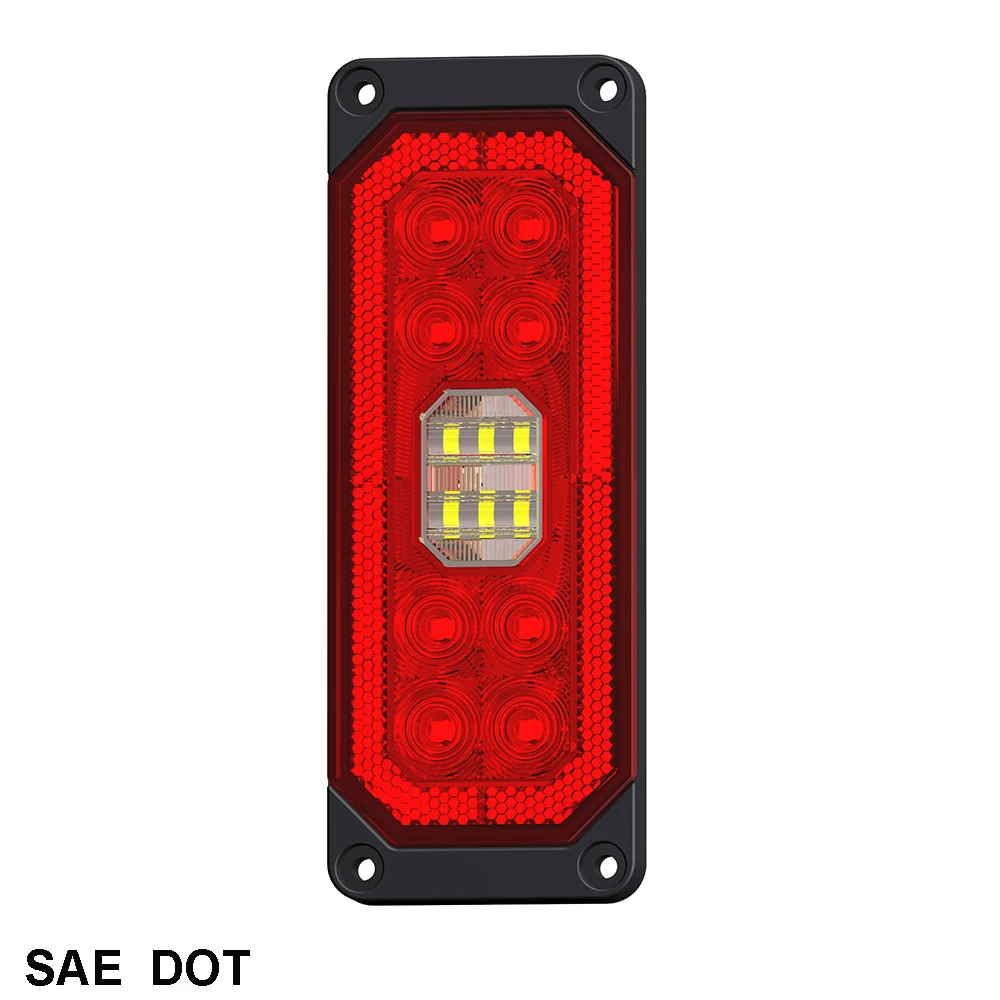 2,75x7,45 прямоугольный светодиодный задний фонарь, задний фонарь для прицепа с поверхностным креплением