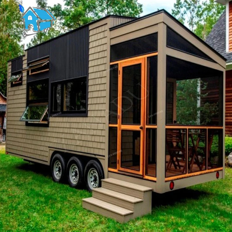 luxury hydraulic house trailer 20ft 40ft shipping container tiny house on wheel prefabricated cheap modular mobile home