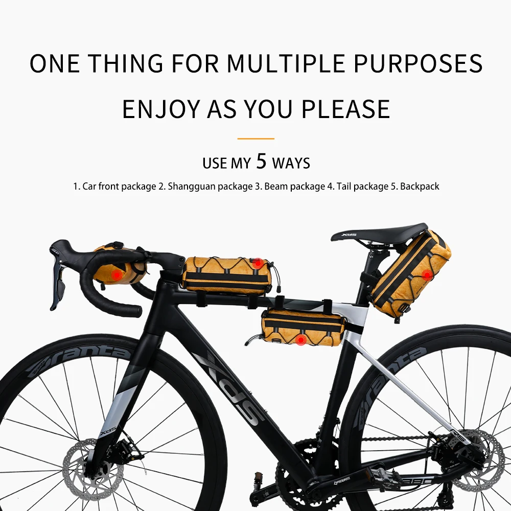 Multifunction Tyvek Waterproof Shoulder Pouch Bike Frame Bag Cycling Bicycle Front Handlebar Bag