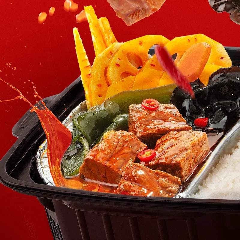 Моментальная Пряная говядина самонагреваясь горячая пища готовая к употреблению Гример портативное самонагреваемое фондю для пеших