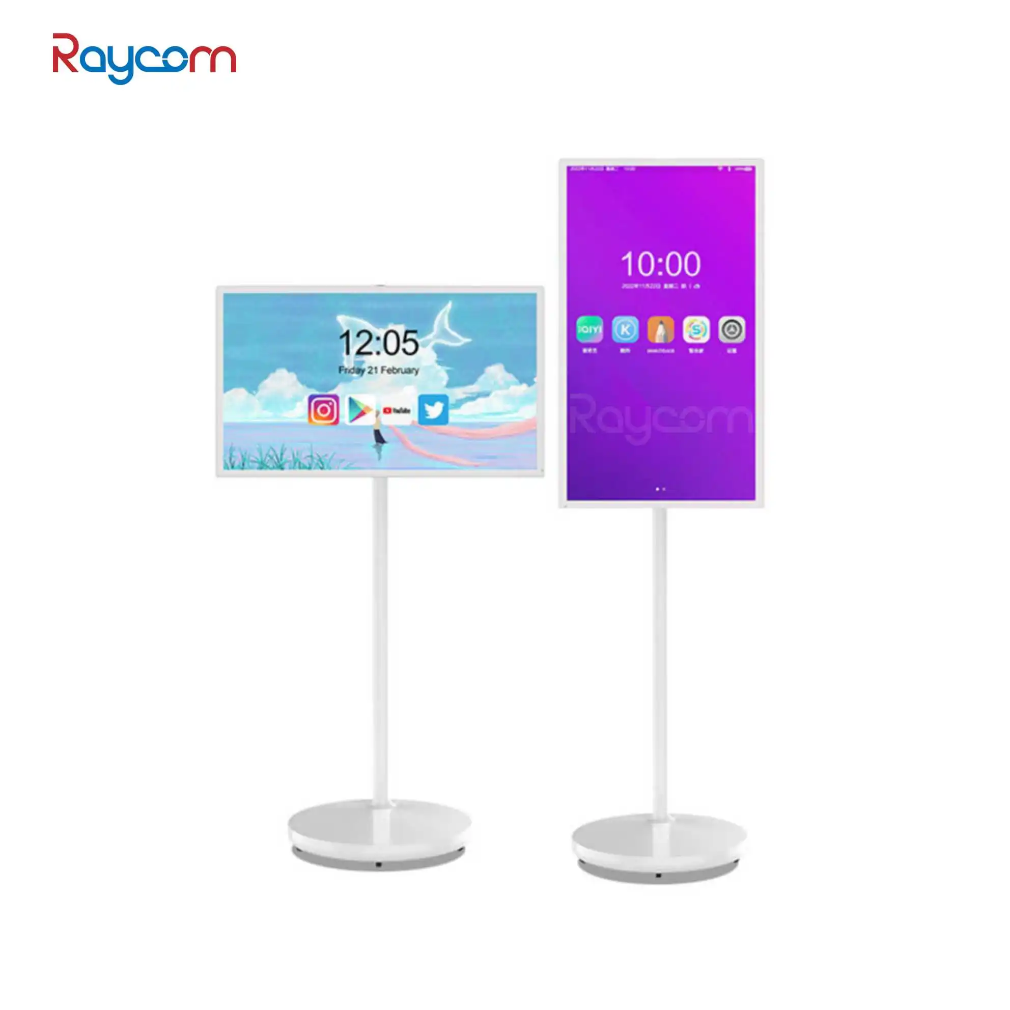 Raycom Android Smart Portable TV 21.5 24 27 32 Inch Wireless Movable Interactive Touch Screen Display Battery Rechargeable