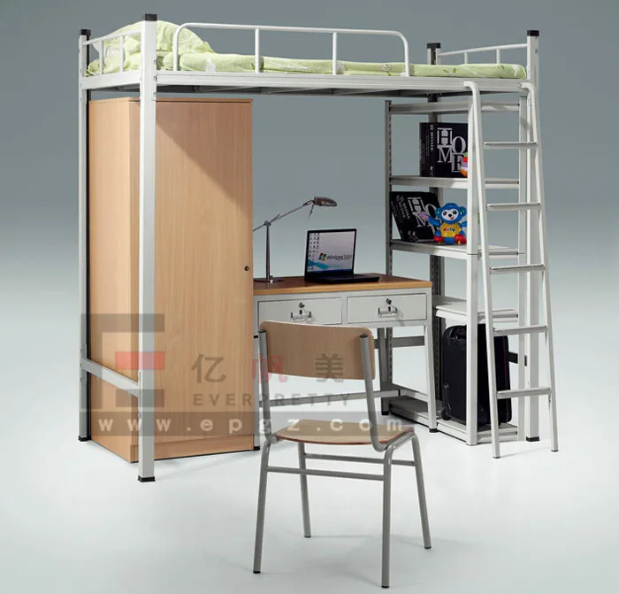 Modern School Bunkbeds Double Bed with Storage Metal Bed Frames Manufacturers