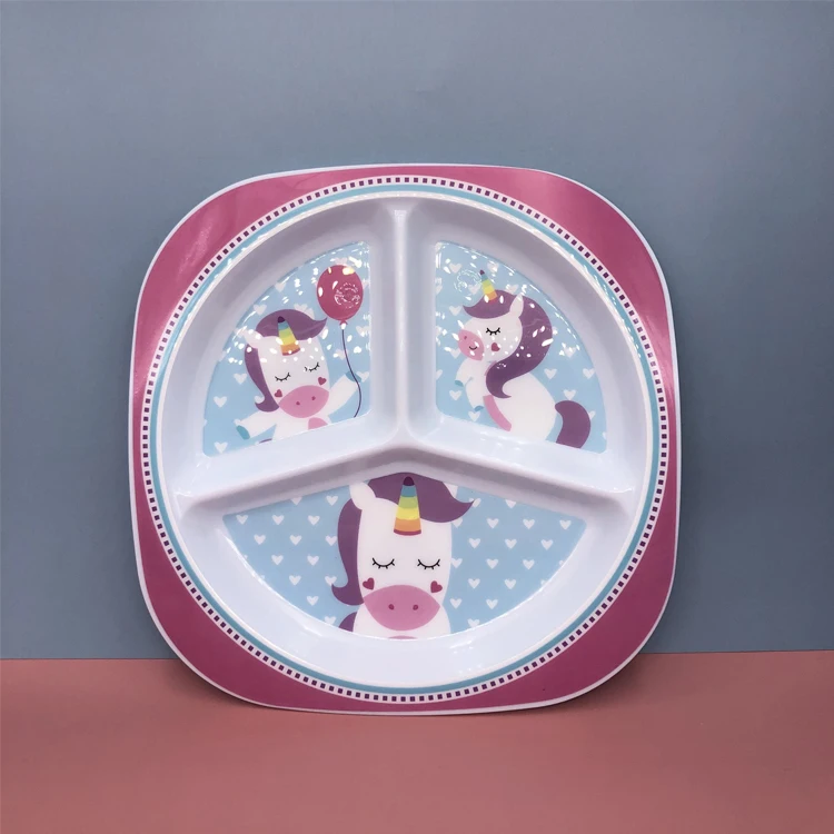 Factory Wholesale Dinnerware OEM BPA Free Eco-Friendly Plastic Separated Plates Cheap Bulk Square Dinner Plate