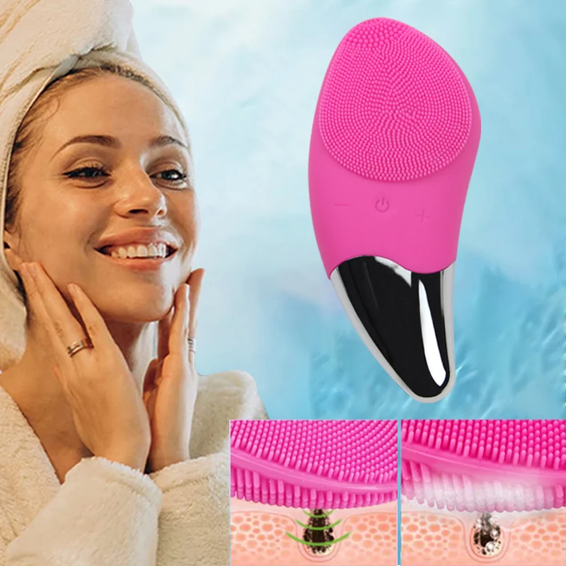 Skin Electric Washing Face Brush Sonic Silicone Face Cleaning Brosse Nettoyante Cepillo Facial Cleansing Brush Cleanser