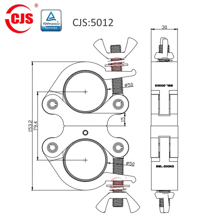 Outdoor music festival stage truss bear weight 500kg aluminum alloy 360 Rotate truss Lamp clamp