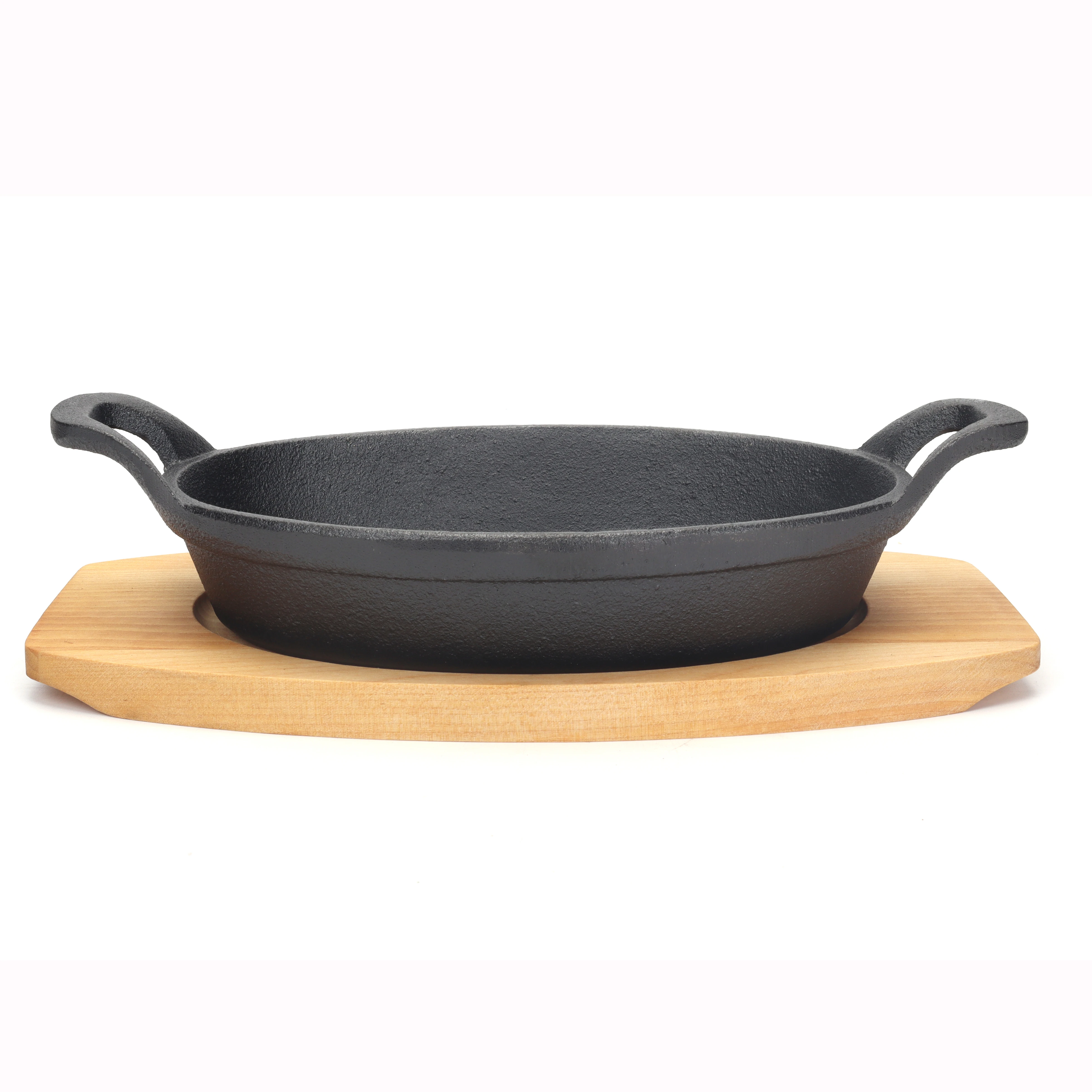 hot sale cast iron oval sizzle serving dish frying pan set high quality skillet pan cast iron cookware set