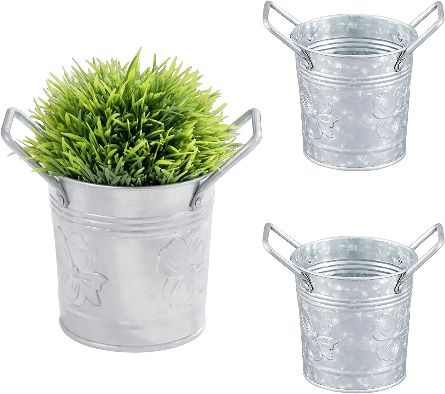 Old looking customized metal flower bucket metal flower pot for balcony
