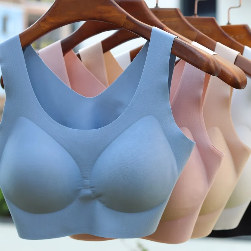 New Style 5 Colors Smooth One Size Fits All Seamless Bra With Removable Pads Free Size Small Breasted Wire Free Women Sleep Bra