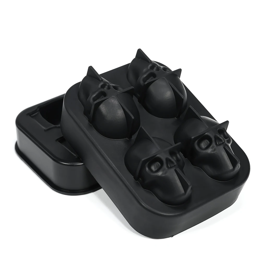 SK15 Halloween Skull Candle Resin mold Small Face Moulds For Chocolate With Lid