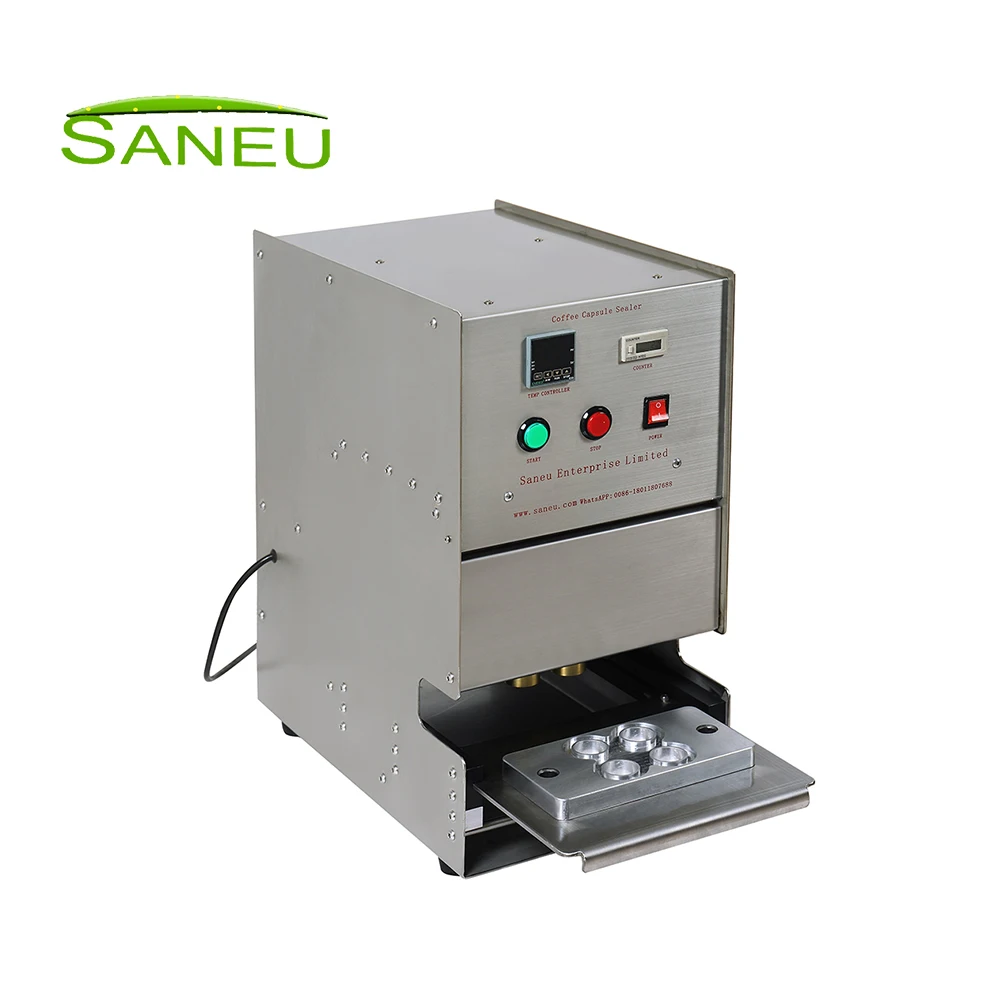 Empty Coffee Capsule Manual Pressing 6 Heads Stainless Steel Sealing Machine