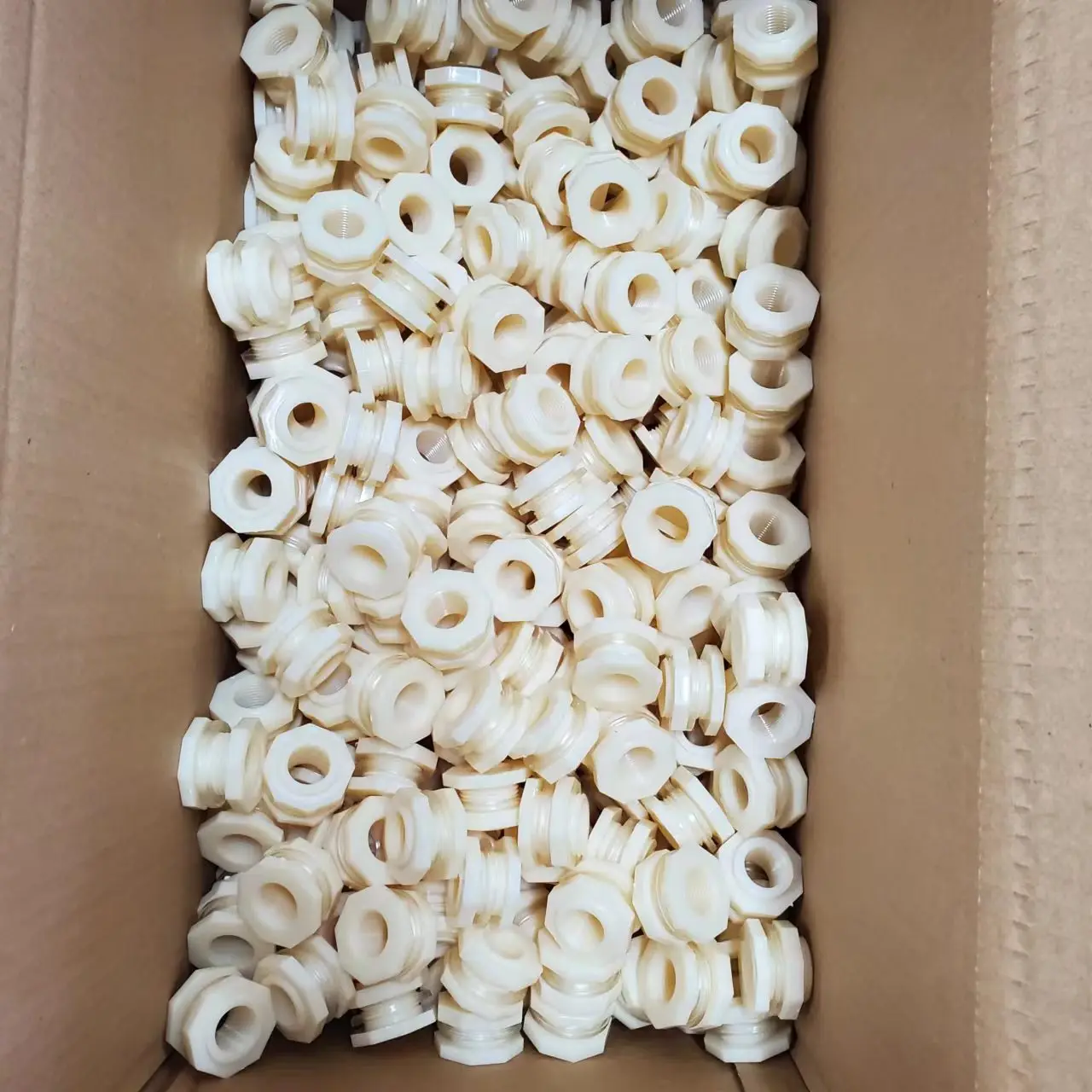 ABS Bulkhead Water Tank Connector Adapter Fitting with Plugs Thru-Bulk Pipe Fitting