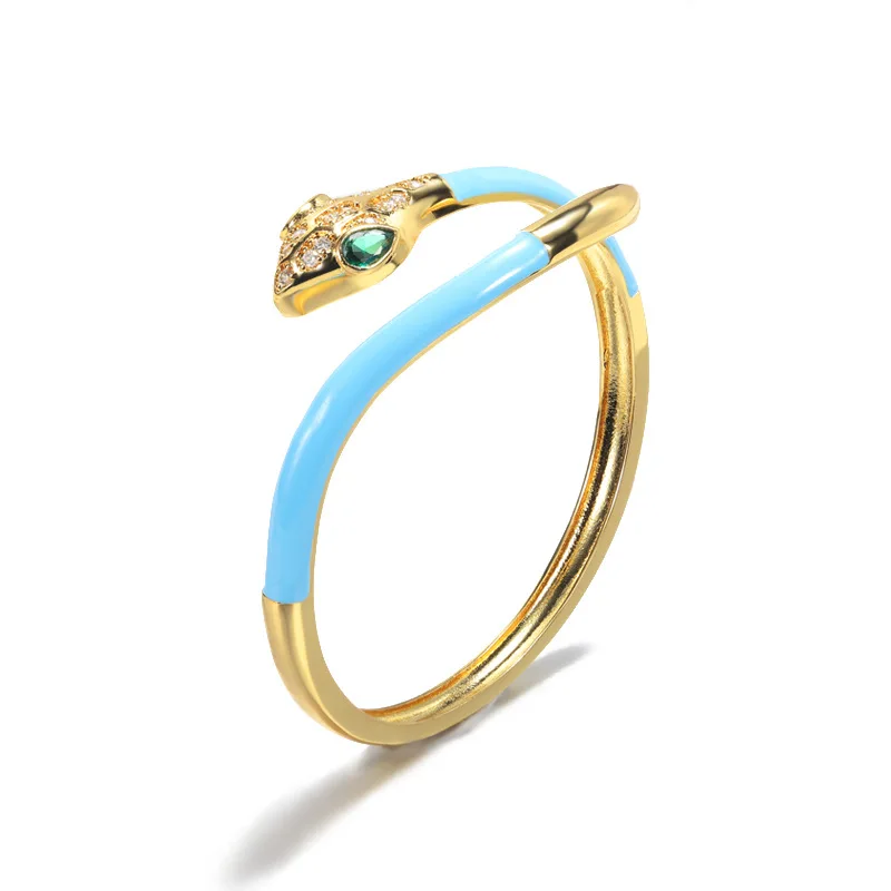 New Korea SimpleNew Design Fashion Bohemian Style Colorful Dripping Animal Snake Shaped Design  Bangle Bracelet Women Ladies