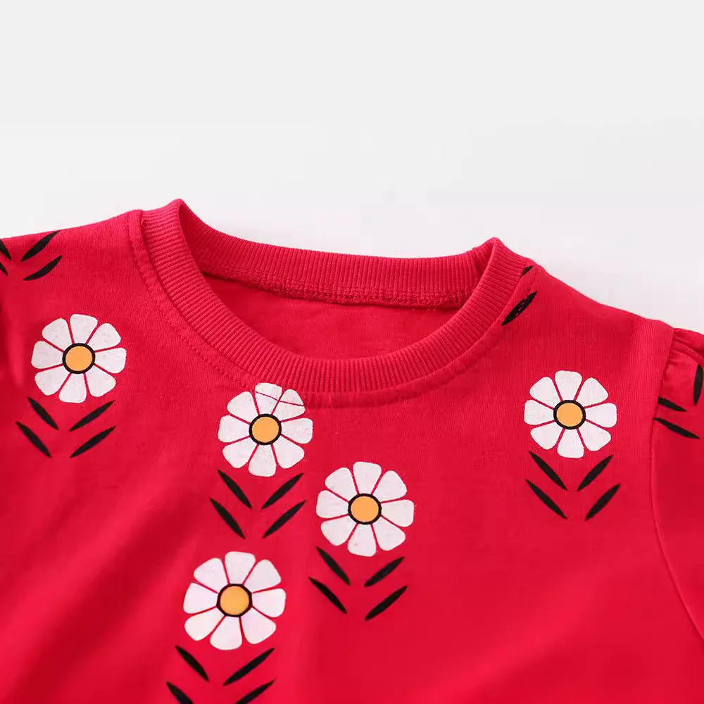 Cartoon Girl Dress Organic Cotton Soft  Girls Dresses  Custom Printed  Bamboo Kids Dress Baby Clothes