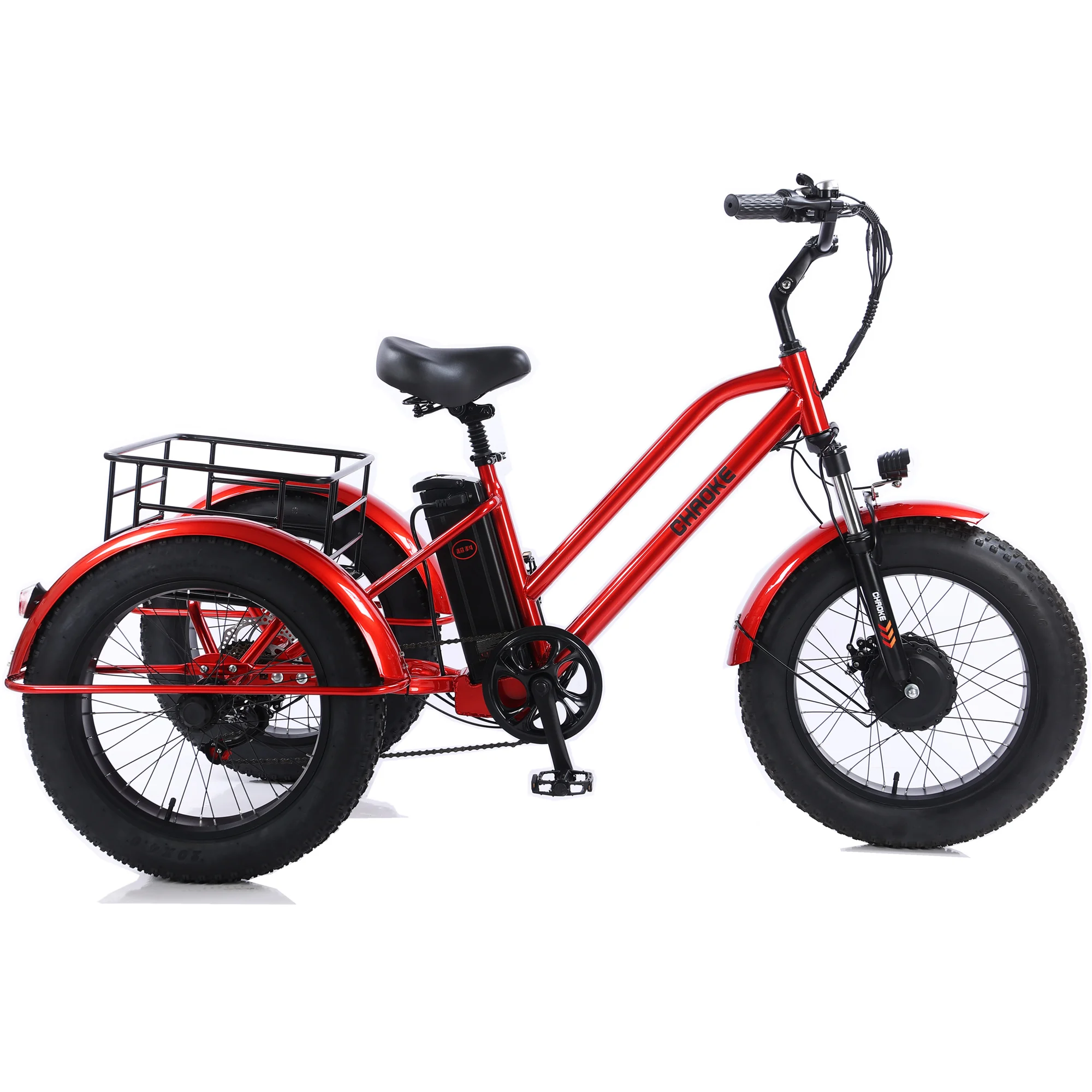 ThreeWheeler Snow Tire Electric Tricycle Front 20 Rear 20 Fat Tires for Stability and Control