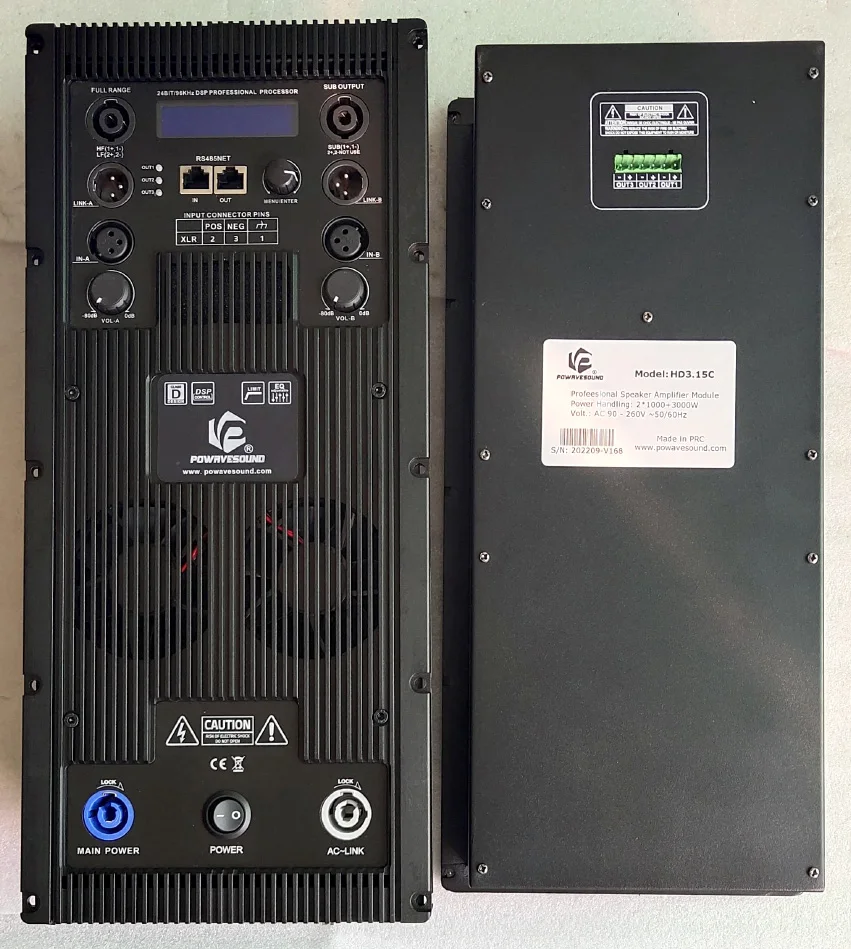 active line speaker system amplifier module 3 way 6000W for subwoofer and top array speaker kit with DSP and screen control