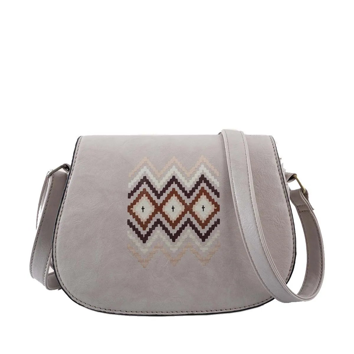 Aztec Patterned Handbag City Small Leather Crossbody Messenger Bag with Shoulder Strap Aztec Design Purse