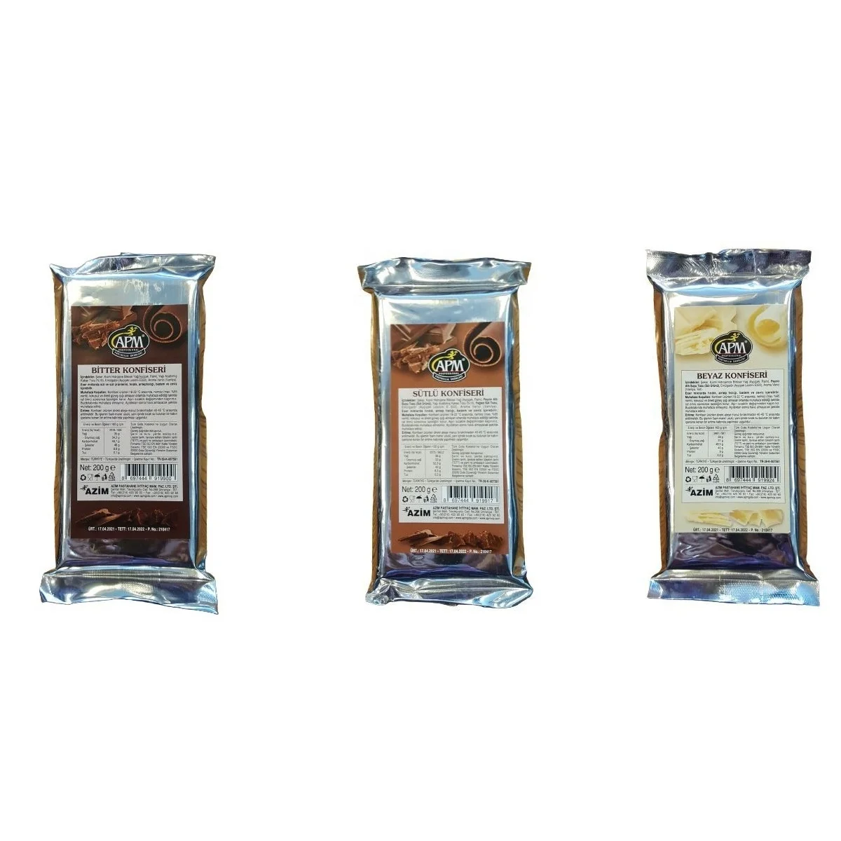 APM Dark Bitter, With Milk, White Confiserie Chocolate For Confectionery, Pastry Sectors And Industries, GENERAL LIST