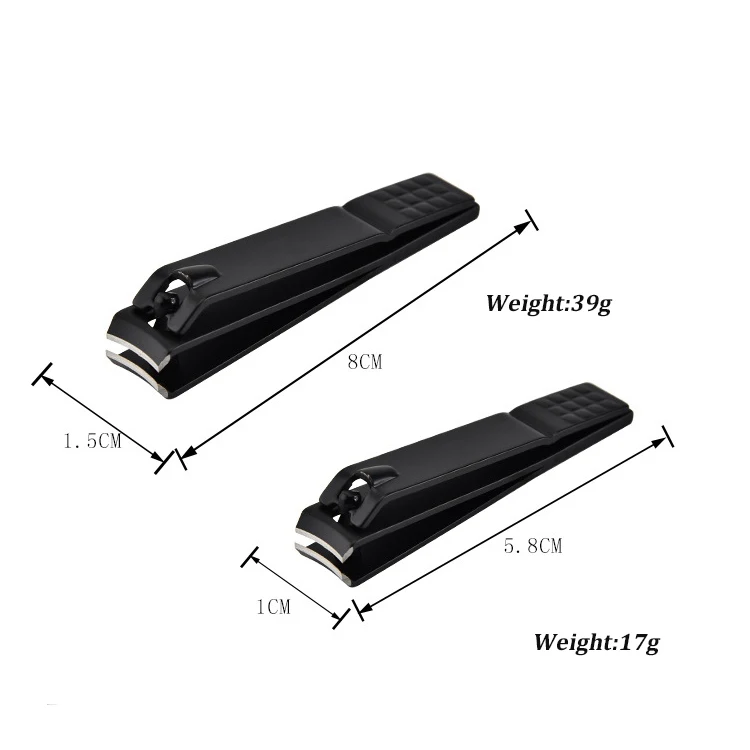 Korea Electric 3pcs Black Toe  Slant Nail Clipper Cutter Manicure Sets