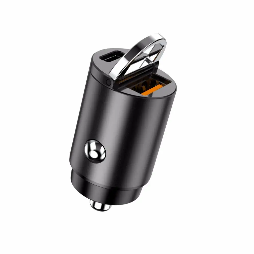 2021 new arrivals mobile fast charger QC 4.0 + PD usb c 2- port electric 30W car charger car plug