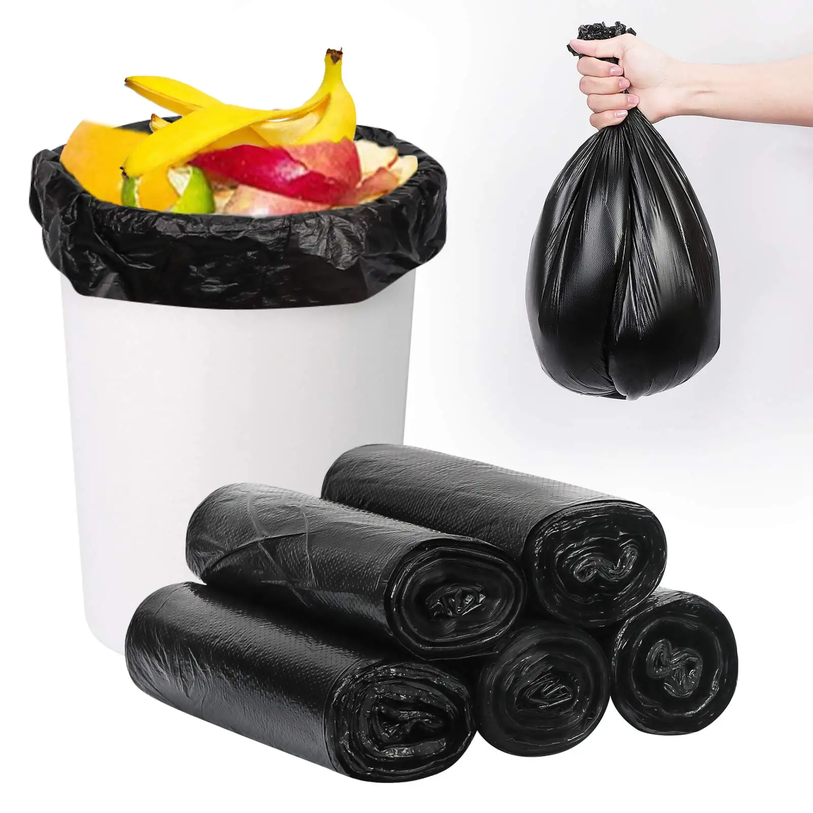 Black Garbage Bags 24 x 22 Inch  Regular Kitchen Garbage Bag for Waste Bin, Multipurpose Trash Bags for Home & Office