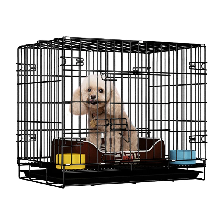 Various sizes metal material folding design Easy install removable composite plastic pan pet dog Kennels cage with Skylight