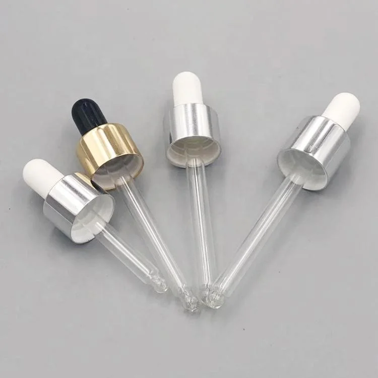 
18/410 20/410 24/410 aluminum glass dropper for essential oil bottle 