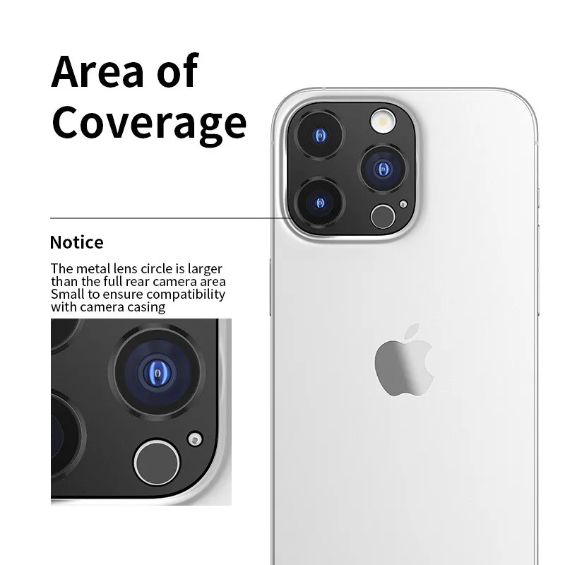 Metal Camera Lens Protector for iPhone 15 Pro Max  14 Plus 13 Pro 12 Mini 11 Camera Screen Protection Protective Film