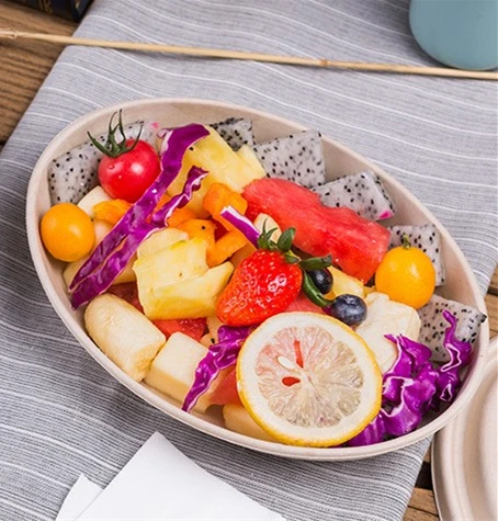 
disposable biodegradable round plate with lid 