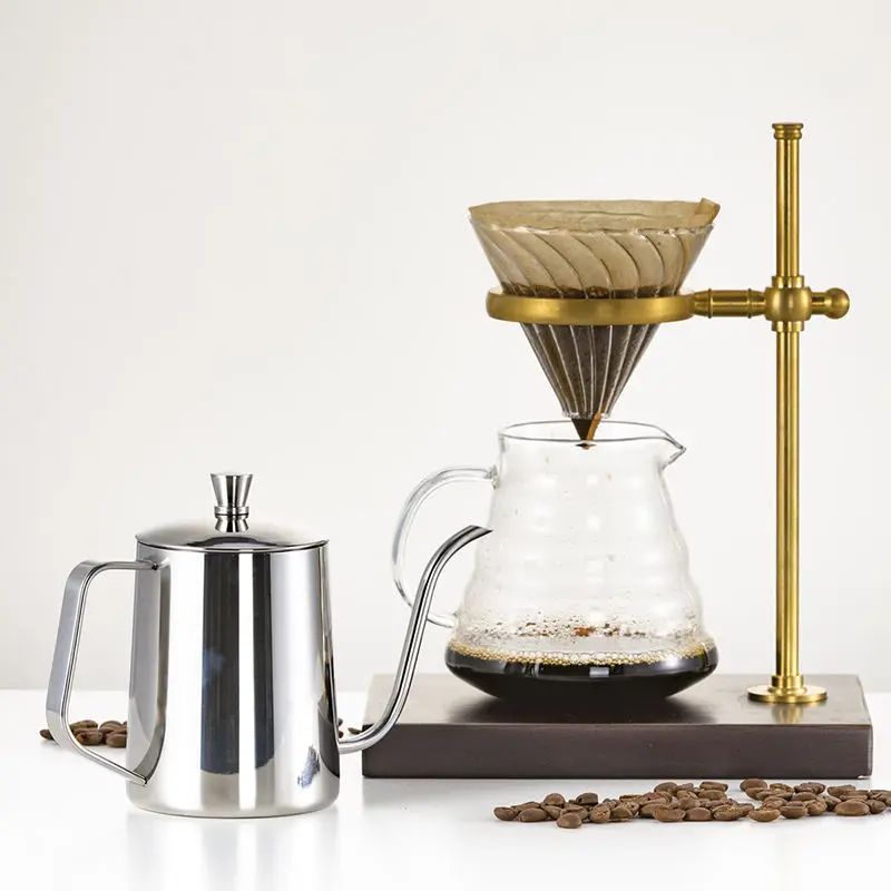 
Professional Manufacturer 350Ml Picnic Coffee Pot Gooseneck Kettle Metal Long Narrow Spout Coffee Pots 