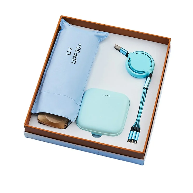 Power bank umbrella corporate gift set box for present small gifts souvenir office valentines day cajas set de regalo gift set