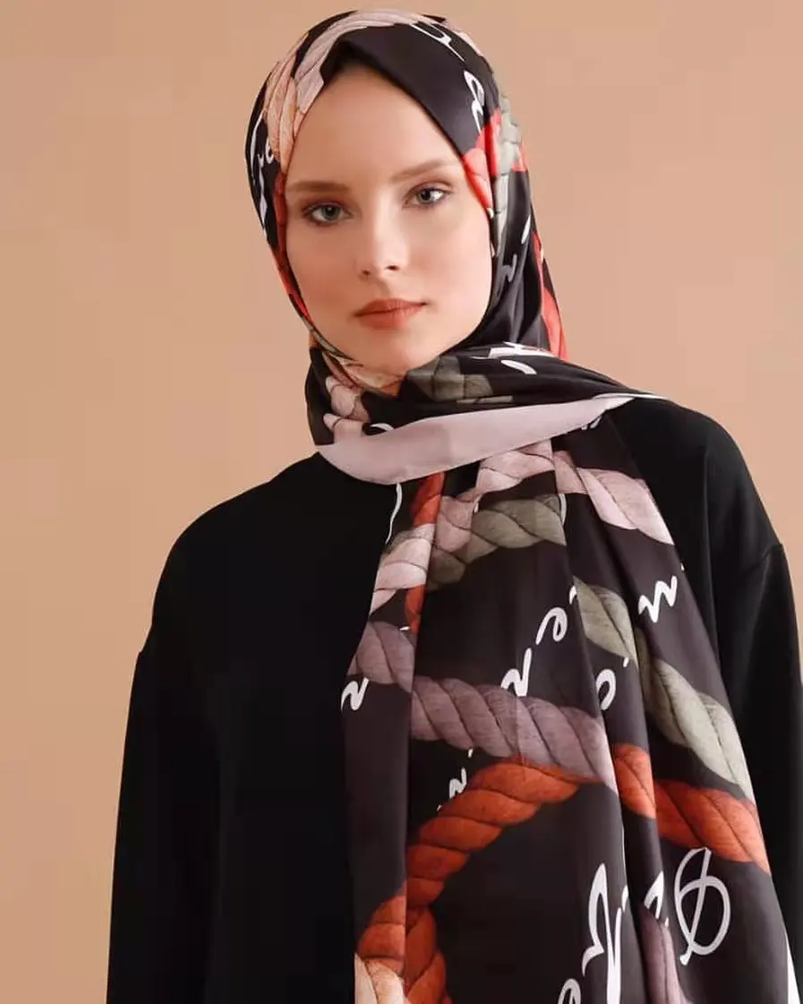 MOTIVE FORCE 2024 Trends Malaysia Middle East Pakistan Hemp Rope Printed Chiffon Wholesale Turkish Hijab Suppliers