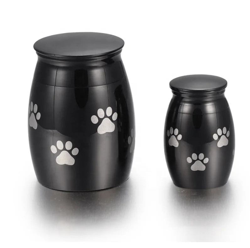 Black Blank/ Engravable Pet Cremation Mini Urn for Ashes/ Hair Keepsake Human Cremation Jewelry Funeral Urns Casket