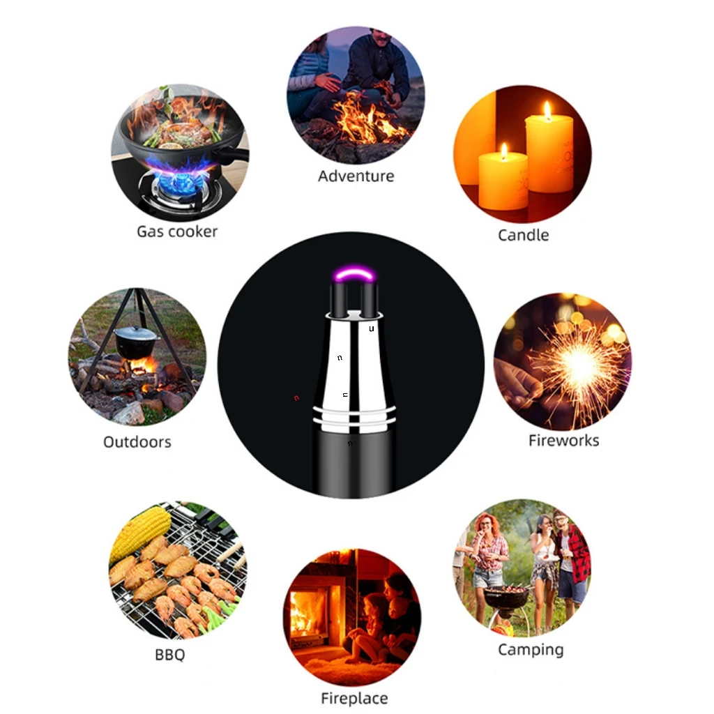 Portable Kitchen Lighter USB Rechargeable Windproof Gas Candle Lighter For Scented Candles