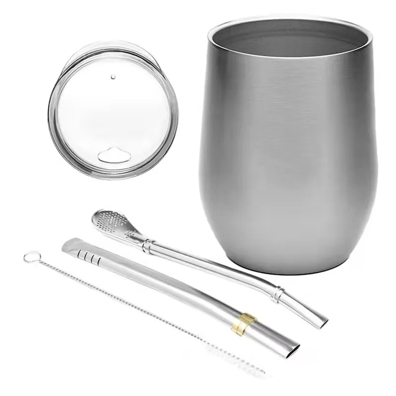 Hot BPA Free stainless steel tumbler 12 oz egg shape wine beer tumbler cups powder paint double wall water bottle drinking cup
