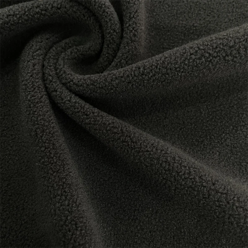 Customized Color 100 Polyester Double Side Brush One Side Anti Pilling Knit Wool Fleece Fabric Polar