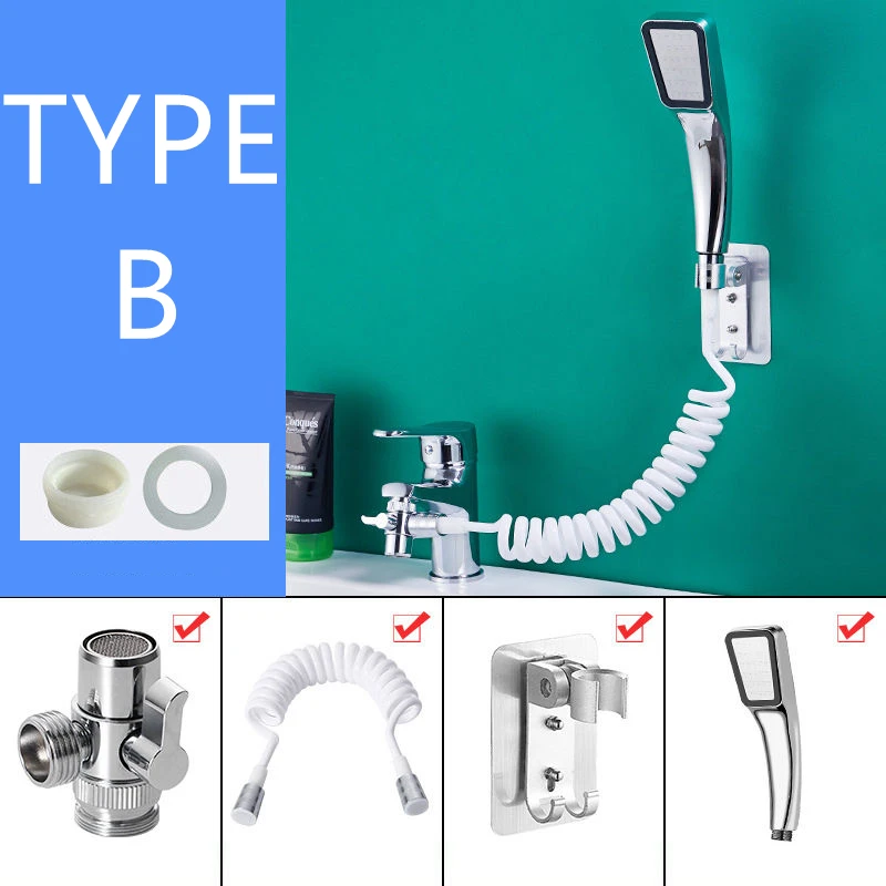 Hand Shower Sink Hose Sprayer Shower Head Attaches To Tub Faucet,Dog Bathing Hose Shower Set For Laundry Bathroom Kitchen