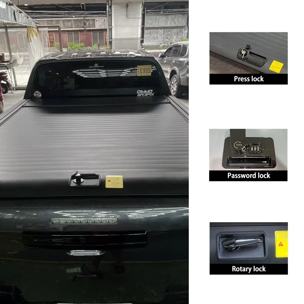 Hot selling KQD Waterproof  Retractable Tonneau Cover Manual Pickup Bed Cover For Mitsubishi Triton