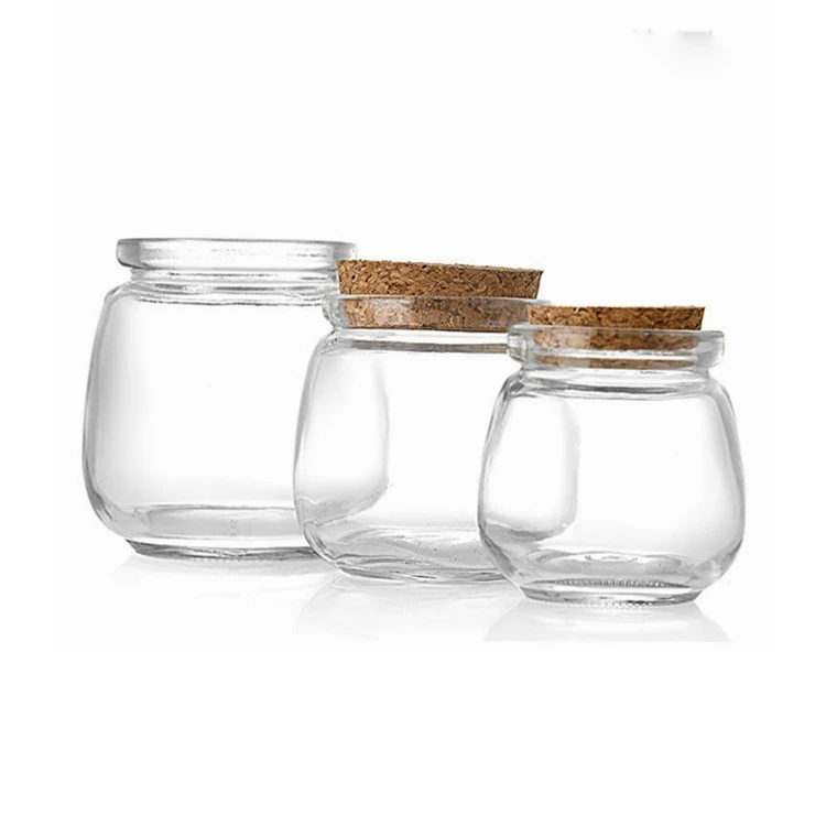 7 oz 10oz Cute mini glass containers with cork tops for candle making