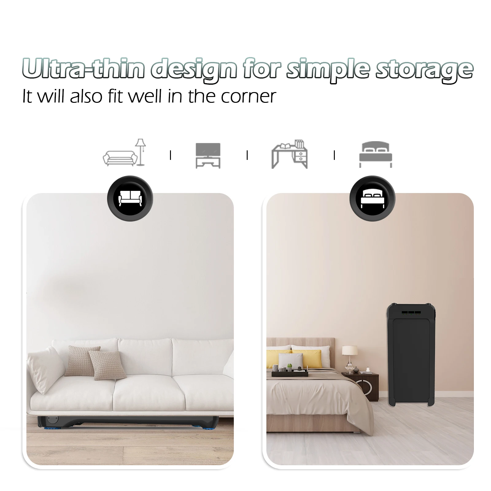 Motorised Treadmill Flat Treadmill No Handles Smart Walking Pad Home Fitness Treadmill