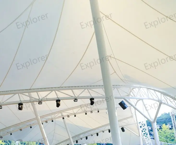 Pvdf Membrane Structure Tension Membrane Sunshade  Canopy