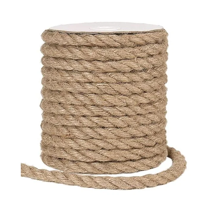 Factory Direct Supply 6-60mm Natural Jute Rope Twine Twisted Manila Rope for Craft Decorative Landscape Made in Bangladesh