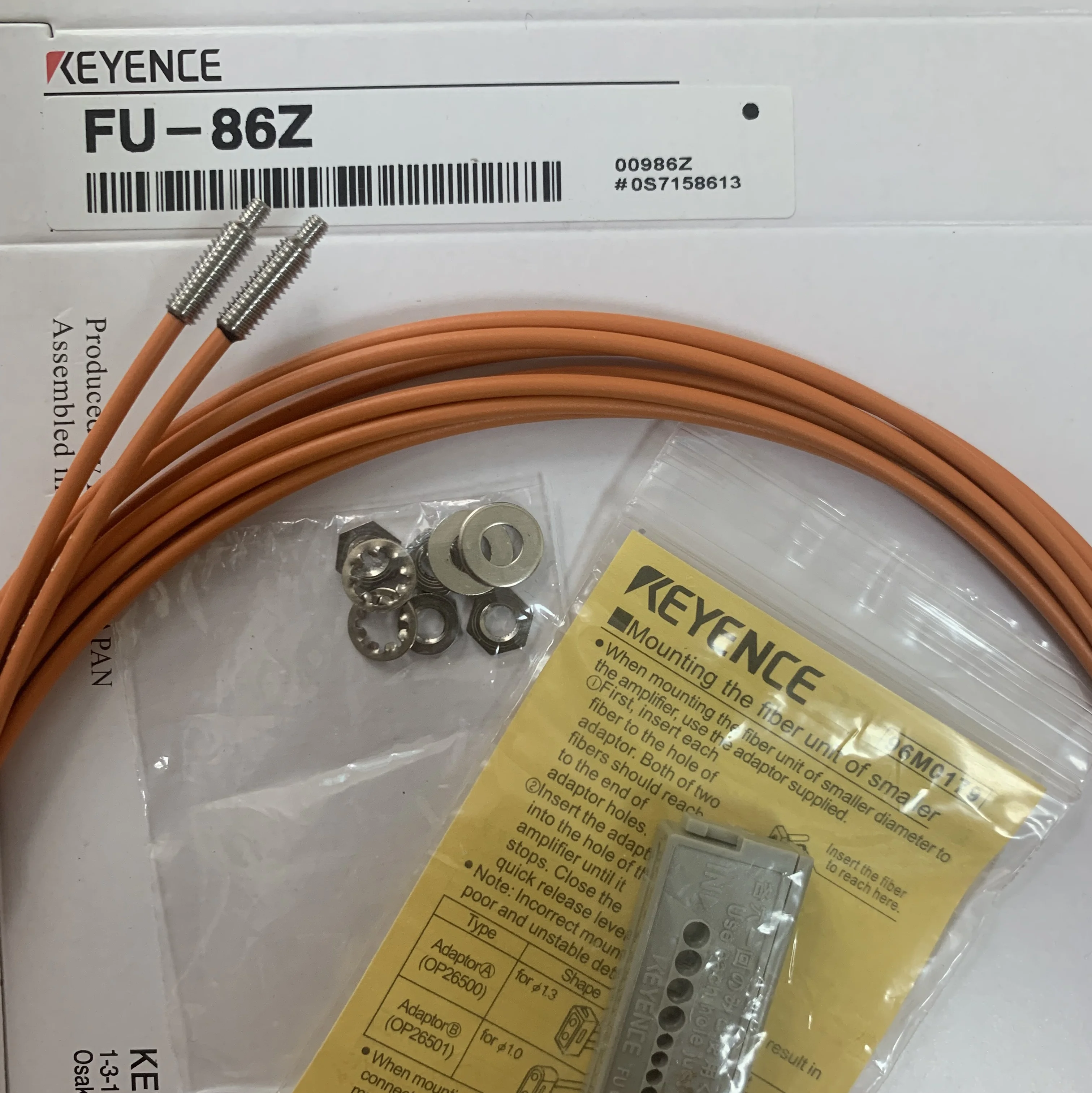 Reflection-to-fiber optic probe  KEYENCE Fiberoptic Sensor FU-68Z