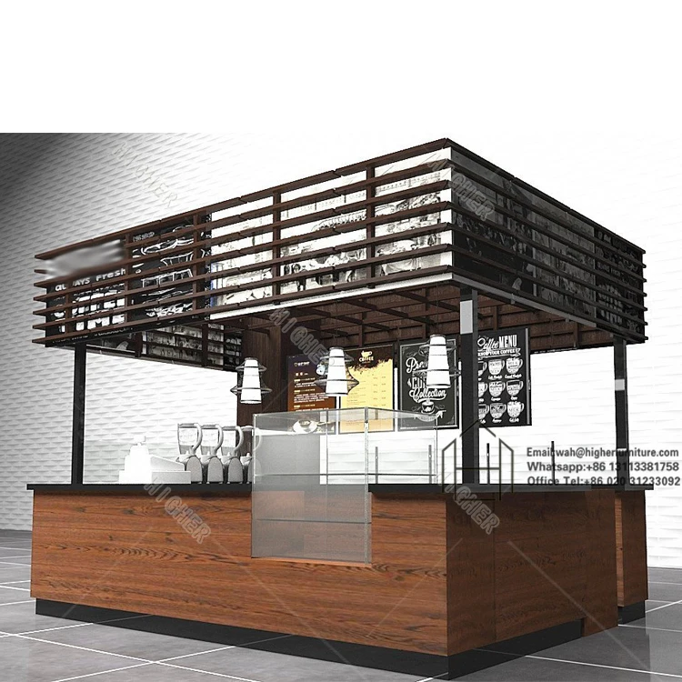 Fashionable Mall Food Kiosk Modern Cafe Kiosk Bar Furniture Mall Coffee Shop Kiosk