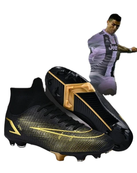 Football Boots Men Turf Cleats Soccer Shoes Football Shoes High Ankle Trainers Sneakers Chuteira Futelbol