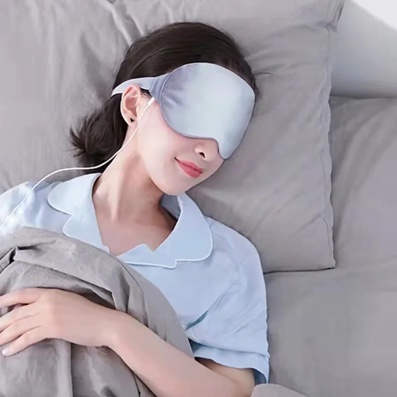 USB charging heating lightening silk eye mask for relieving eye fatigue