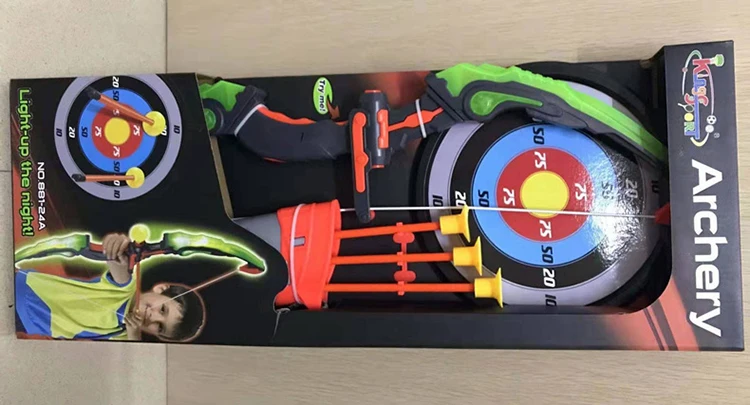 Детские уличные охотничьи игрушки, светодиодная подсветка, Рекурсивный лук и стрелы, набор игрушек для стрельбы из лука