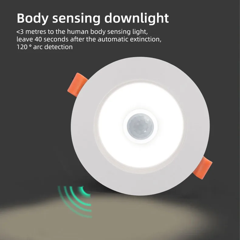 5 Вт светодиодный датчик света 220 В тела Downlight для коридора лестница Автостоянка гараж балкон склад сенсорного освещения