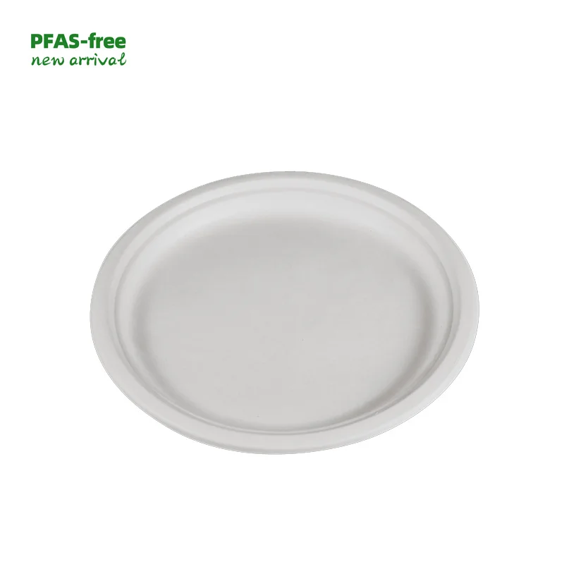PFAS-free   Big Round Paper Compostable Paper  Custom Paper Plates Disposable