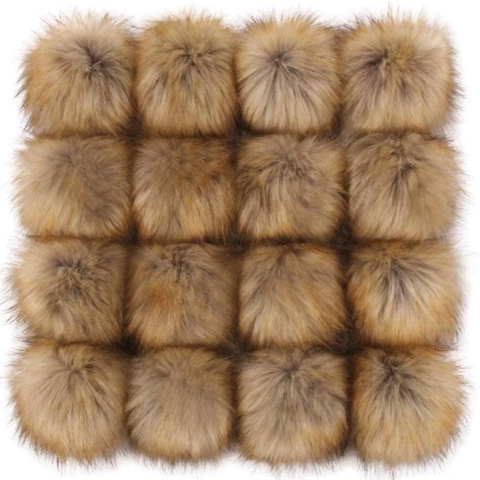 Пышные Помпоны из искусственного лисьего меха оптовая цена чистый цвет 10 см